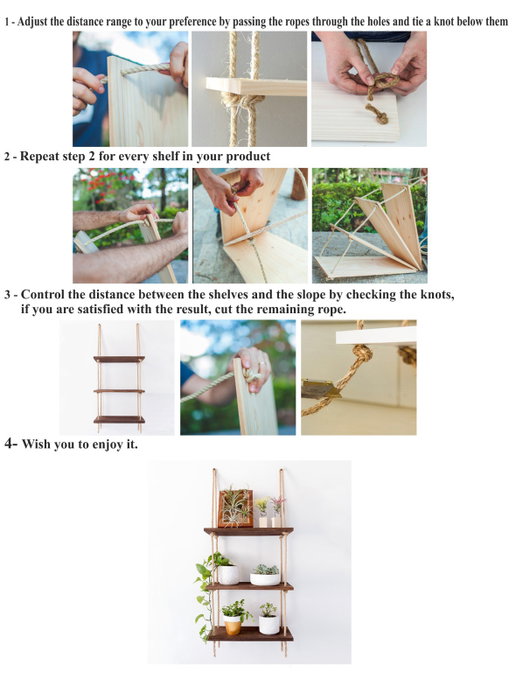 Hanah Home Raf236 Estantería de Pared de Madera de Abeto en Nogal Hanah Home Raf236 Estantería de Pared de Madera de Abeto en Nogal